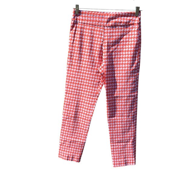 NWOT- Krazy Larry Orange/White Houndstooth Pants - Picture 1 of 5